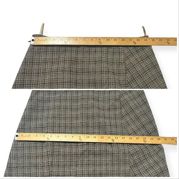 Marni c.2010 Checked Wool‑Blend A‑Line Skirt IT42 Raw‑Hem Bow Waist - Picture 11 of 13